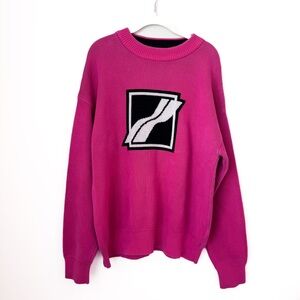 WE11DONE JACQUARD KNIT LOGO SWEATER - PINK